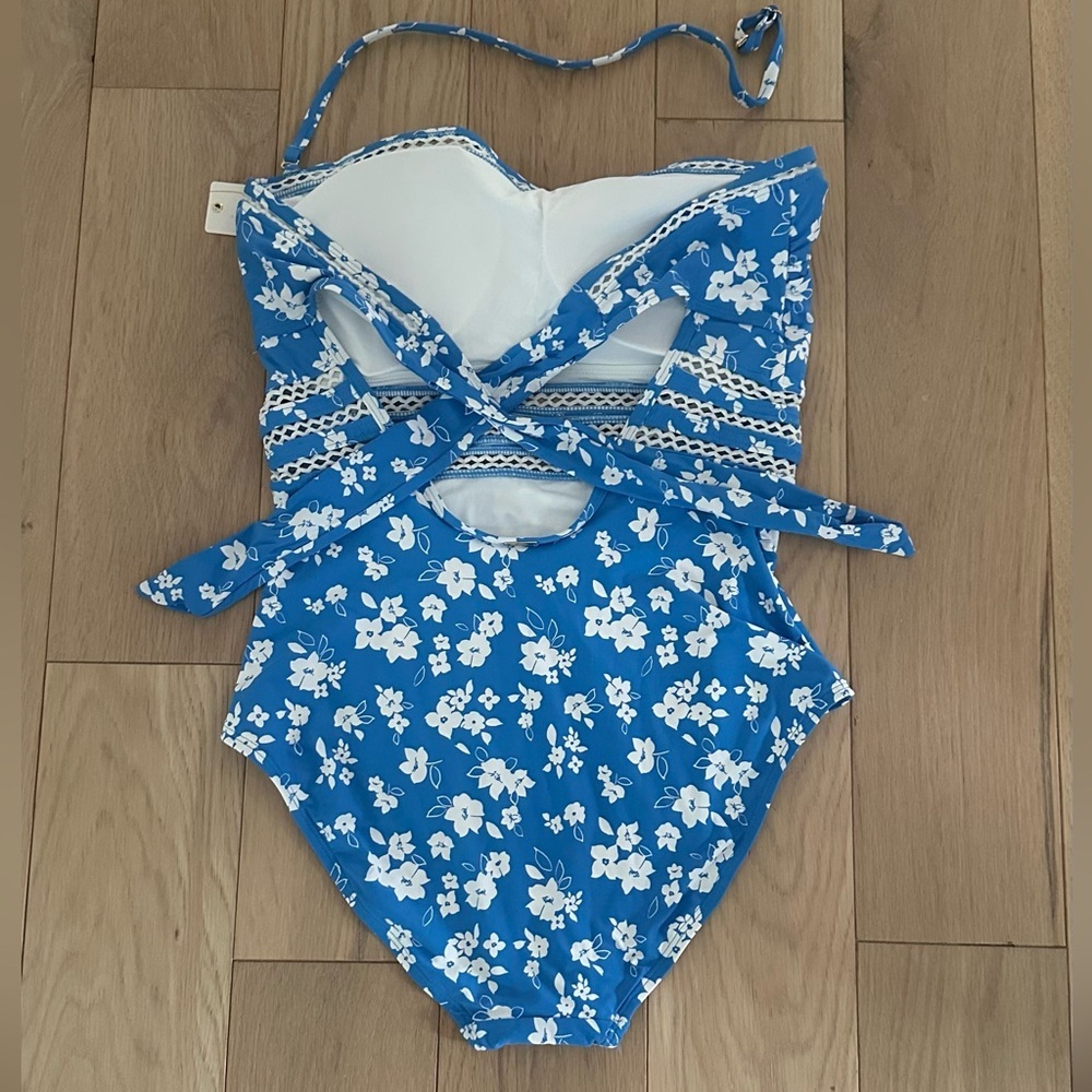 Anne Cole Blue Floral One Piece Swimsuit - Picture 2 of 11